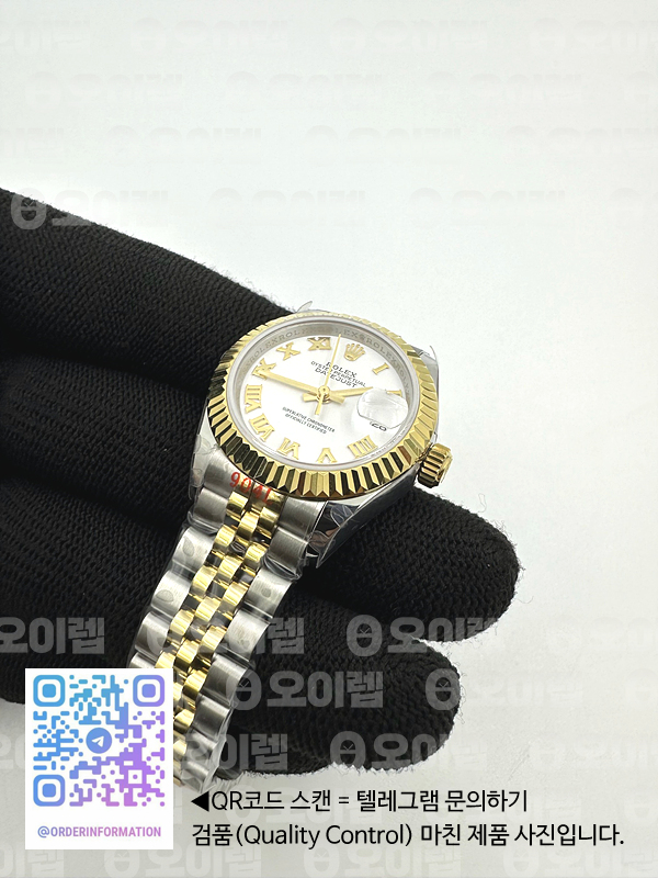 BP공장 롤렉스 데이저스트 28 옐로우골드콤비 화이트다이얼 2671 Datejust 28mm 279173 SS/YG BP Best Edition White Roman Markers Dial on SS/YG Jubilee Bracelet ETA2671 출고 전 실물 검수사진 6