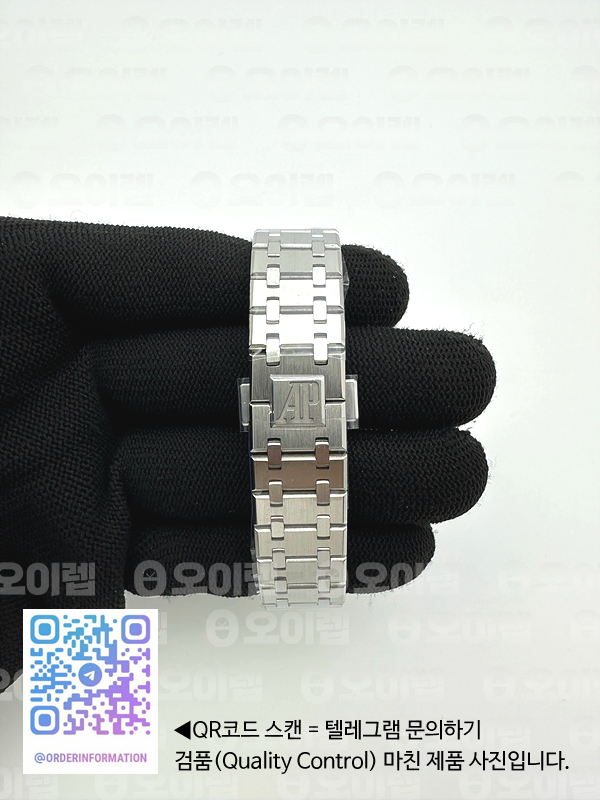 8F공장 오데마피게 로얄오크 34MM 스틸 블루다이얼 브레이슬릿 오토메틱Royal Oak 34mm SS/SS Blue 8F A5800 출고 전 실물 검수사진 11