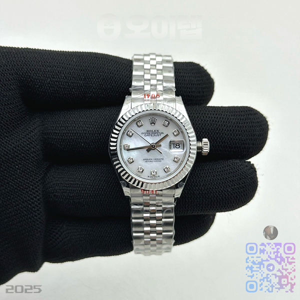 GM공장 롤렉스 레이디 데이저스트 28 스틸 화이트자개다이얼 다이아몬드인덱스 주빌레브레이슬릿 DJ Ladies 28mm Jub Flt 904L SS/SS M-Wht/Dia GMF A2671 출고 전 실물 검수사진 2