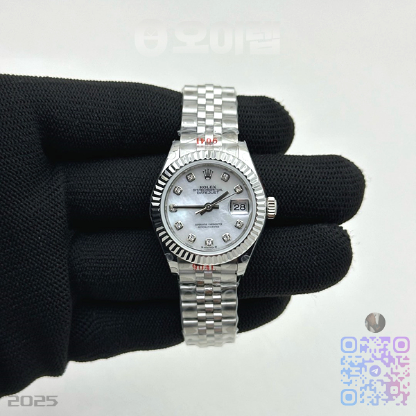GM공장 롤렉스 레이디 데이저스트 28 스틸 화이트자개다이얼 다이아몬드인덱스 주빌레브레이슬릿 DJ Ladies 28mm Jub Flt 904L SS/SS M-Wht/Dia GMF A2671 출고 전 실물 검수사진 3
