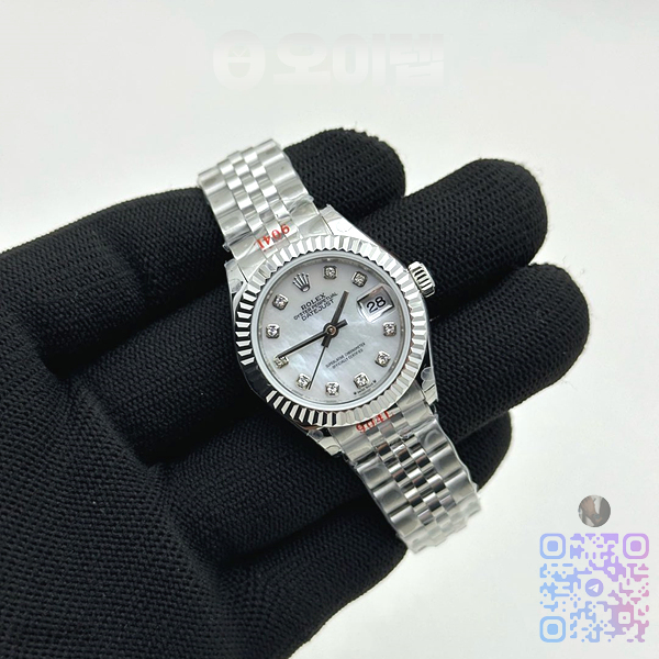 GM공장 롤렉스 레이디 데이저스트 28 스틸 화이트자개다이얼 다이아몬드인덱스 주빌레브레이슬릿 DJ Ladies 28mm Jub Flt 904L SS/SS M-Wht/Dia GMF A2671 출고 전 실물 검수사진 4
