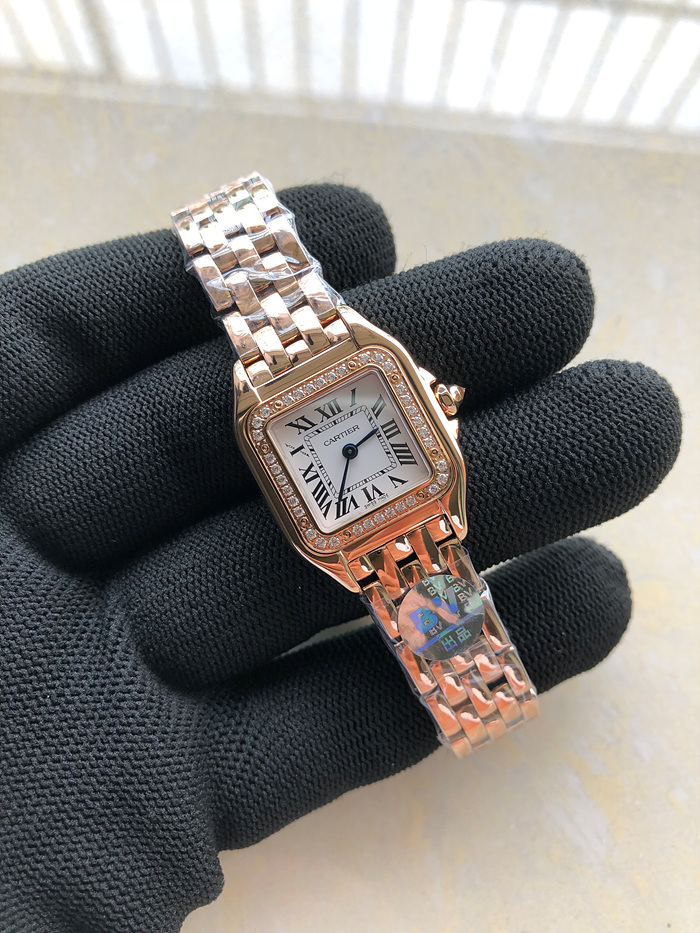 BV공장 까르띠에 팬더 22 로즈골드금통 다이아몬드베젤 화이트다이얼 브레이슬릿 Panthère 22mm BVF 1:1 Best Edition RG White Dial Diamonds Bezel on RG Bracelet Ronda Quartz 출고 전 실물 검수사진 2