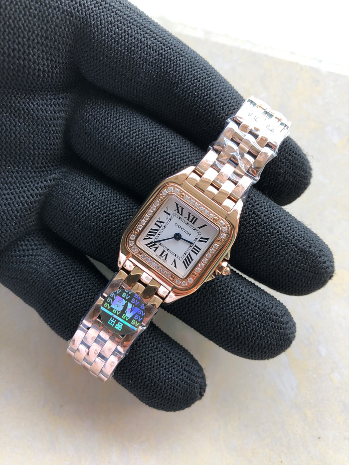 BV공장 까르띠에 팬더 22 로즈골드금통 다이아몬드베젤 화이트다이얼 브레이슬릿 Panthère 22mm BVF 1:1 Best Edition RG White Dial Diamonds Bezel on RG Bracelet Ronda Quartz 출고 전 실물 검수사진 4