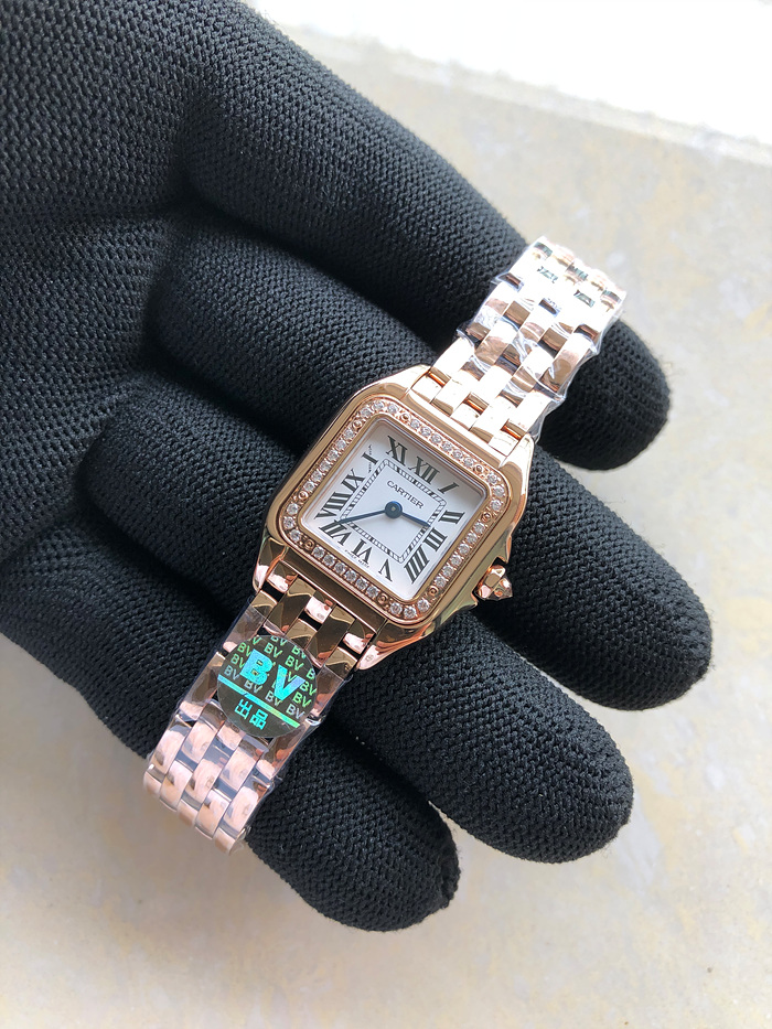 BV공장 까르띠에 팬더 22 로즈골드금통 다이아몬드베젤 화이트다이얼 브레이슬릿 Panthère 22mm BVF 1:1 Best Edition RG White Dial Diamonds Bezel on RG Bracelet Ronda Quartz 출고 전 실물 검수사진 5