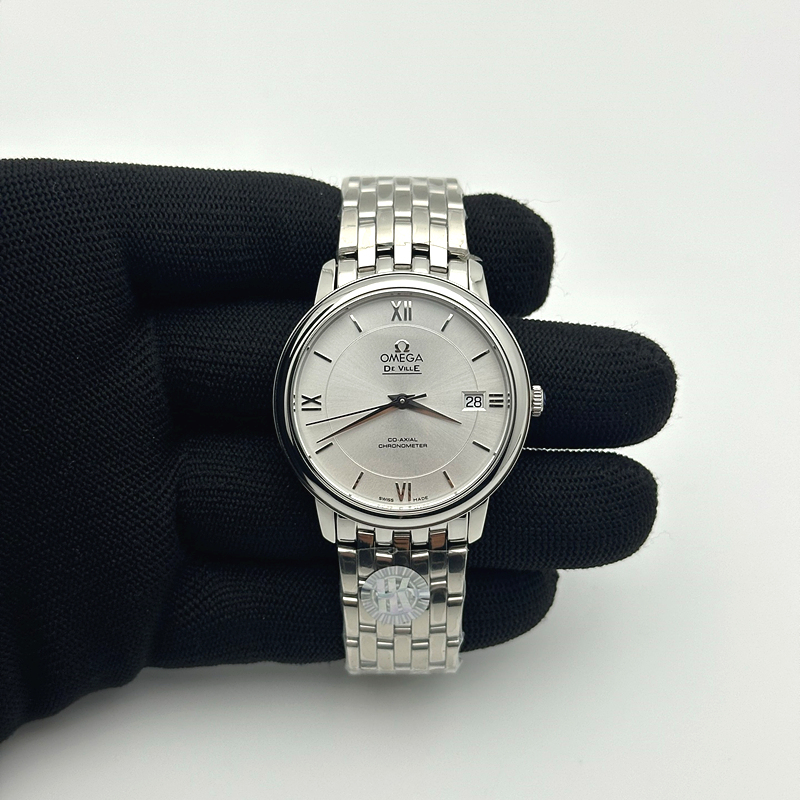 HR공장 오메가 드 빌 36.8 스틸 화이트다이얼 브레이슬릿 De Ville 36.8mm SS HRF 1:1 Best Edition Silver Dial SS Marker on SS Bracelet A2824 출고 전 실물 검수사진 3