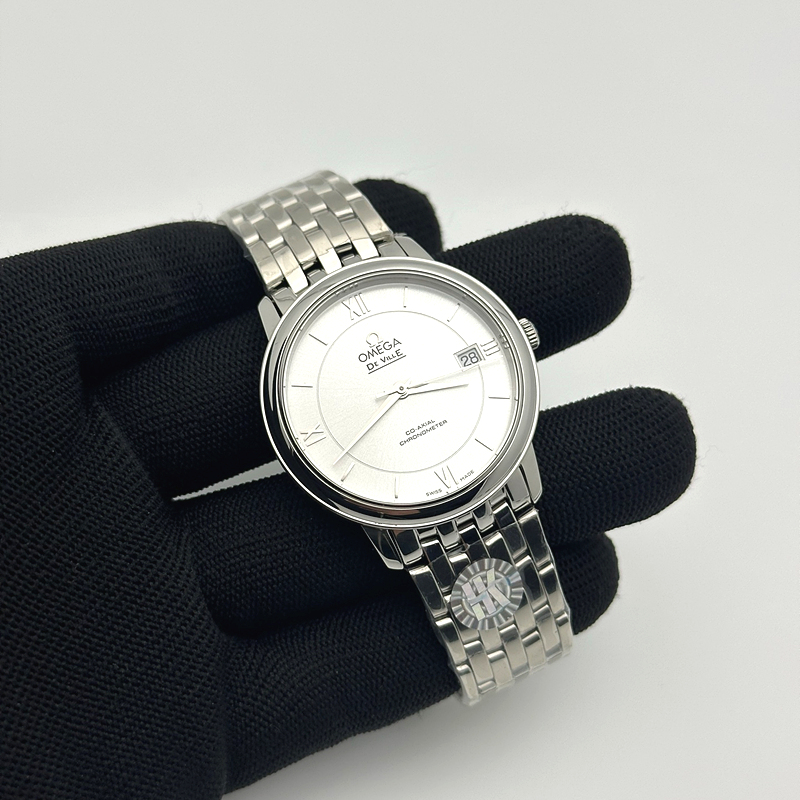 HR공장 오메가 드 빌 36.8 스틸 화이트다이얼 브레이슬릿 De Ville 36.8mm SS HRF 1:1 Best Edition Silver Dial SS Marker on SS Bracelet A2824 출고 전 실물 검수사진 4