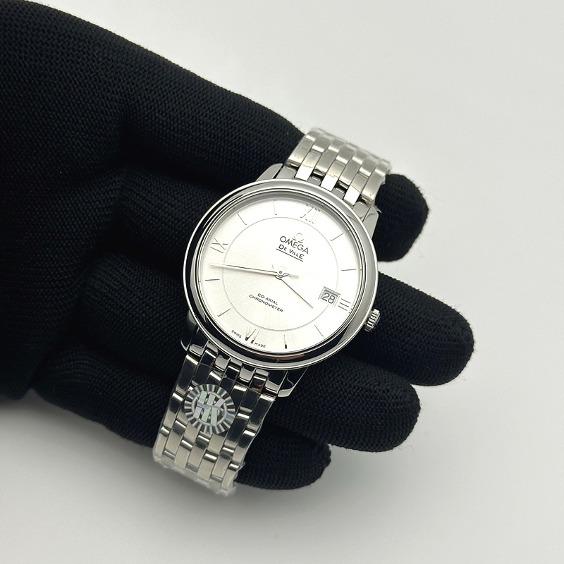 HR공장 오메가 드 빌 36.8 스틸 화이트다이얼 브레이슬릿 De Ville 36.8mm SS HRF 1:1 Best Edition Silver Dial SS Marker on SS Bracelet A2824 출고 전 실물 검수사진 5