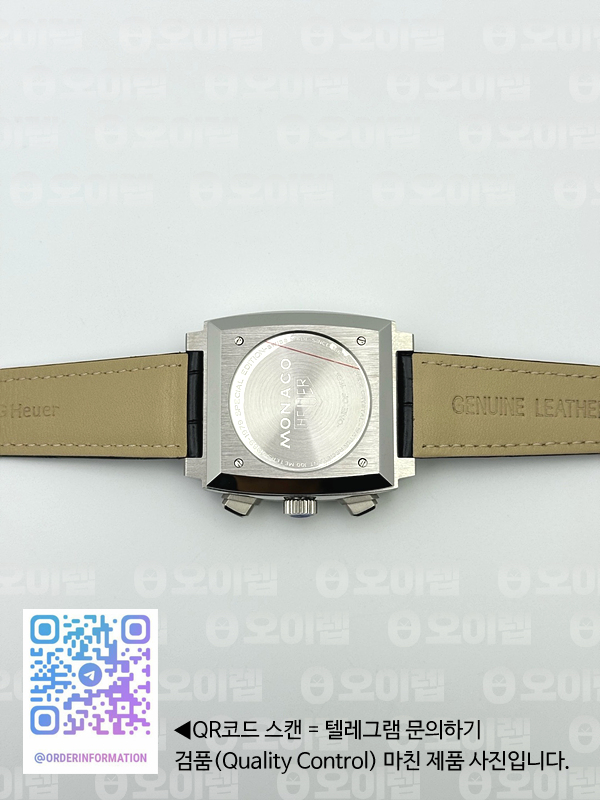 태그호이어 모나코 크로노그래프 그린옴브르다이얼 가죽스트랩 Tag Monaco Chronograph SS/LE Green Jap VK64A 출고 전 실물 검수사진 12