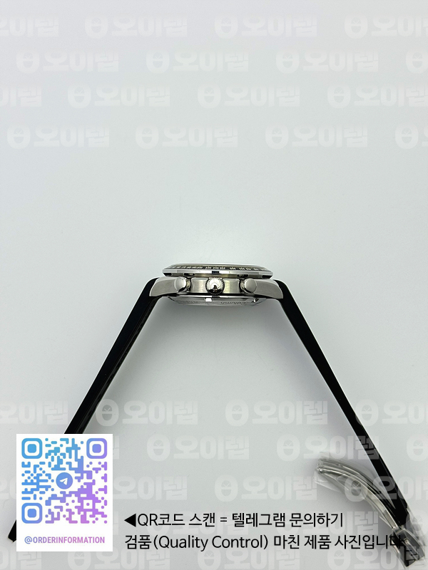 HR공장 오메가 스피드마스터 레이싱 크로노그래프 블랙옐로우 화이트다이얼 러버스트랩 Speedmaster Racing Chrono 40mm SS/RU Wht/Blk HRF C3330 출고 전 실물 검수사진 6