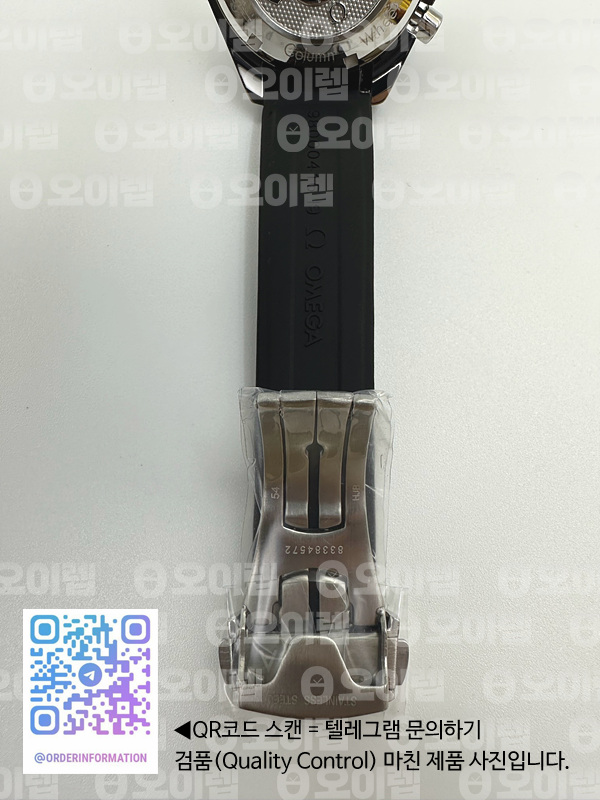 HR공장 오메가 스피드마스터 레이싱 크로노그래프 블랙다이얼 러버스트랩 peedmaster Racing Chrono 40mm SS/RU Blk HRF C3330 출고 전 실물 검수사진 12