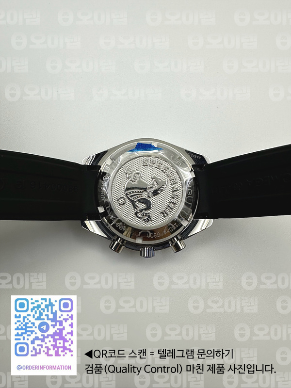 HR공장 오메가 스피드마스터 레이싱 크로노그래프 블랙다이얼 러버스트랩 peedmaster Racing Chrono 40mm SS/RU Blk HRF C3330 출고 전 실물 검수사진 15