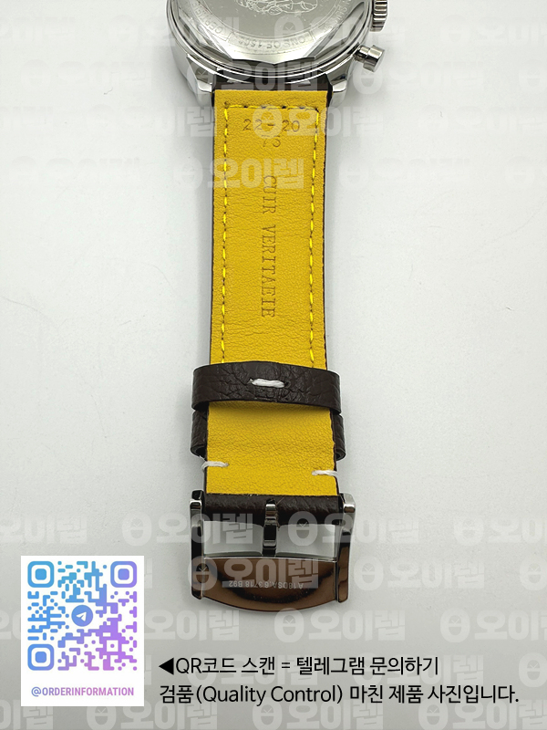 BLS공장 브라이틀링 탑타임 DEUS 크로노그래프 스틸 화이트다이얼 가죽스트랩 Top Time Dues Chrono SS/LE Cream/Stk BLS A7750 출고 전 실물 검수사진 10