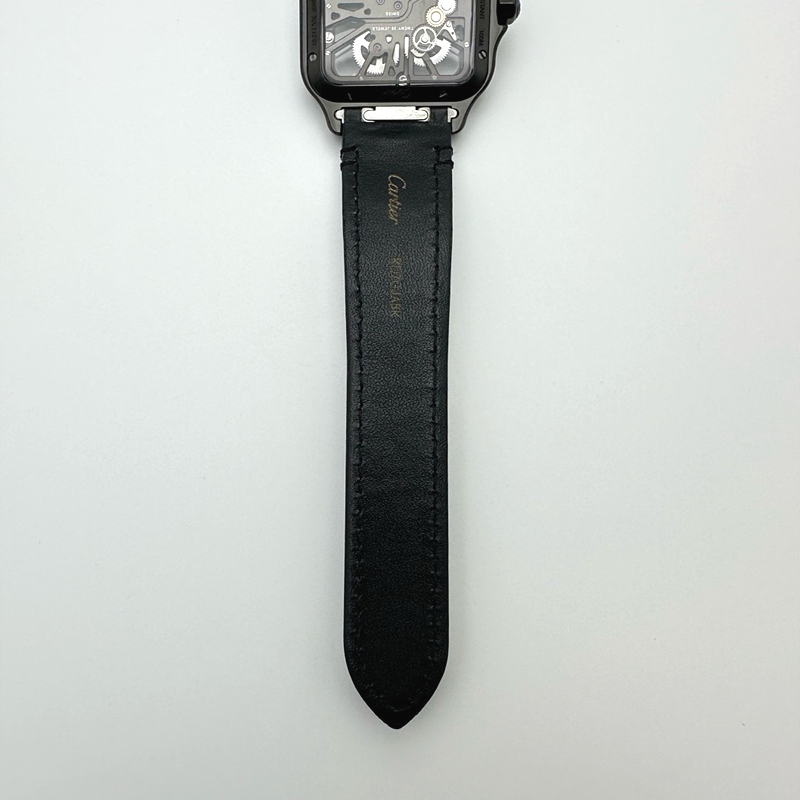 TWF공장 산토스 스켈레톤 PVD블랙케이스 가죽스트랩 Santos skeleton PVD TWF Best Edition Skeleton Dial on Black Leather Strap Ronda Quartz 출고 전 실물 검수사진 9