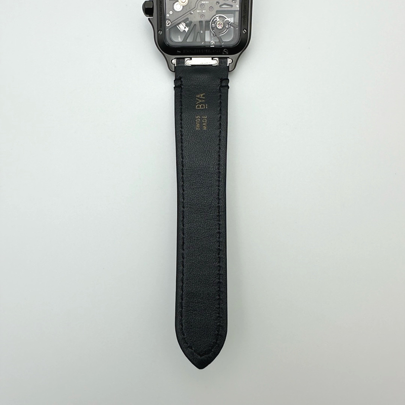 TWF공장 산토스 스켈레톤 PVD블랙케이스 가죽스트랩 Santos skeleton PVD TWF Best Edition Skeleton Dial on Black Leather Strap Ronda Quartz 출고 전 실물 검수사진 10