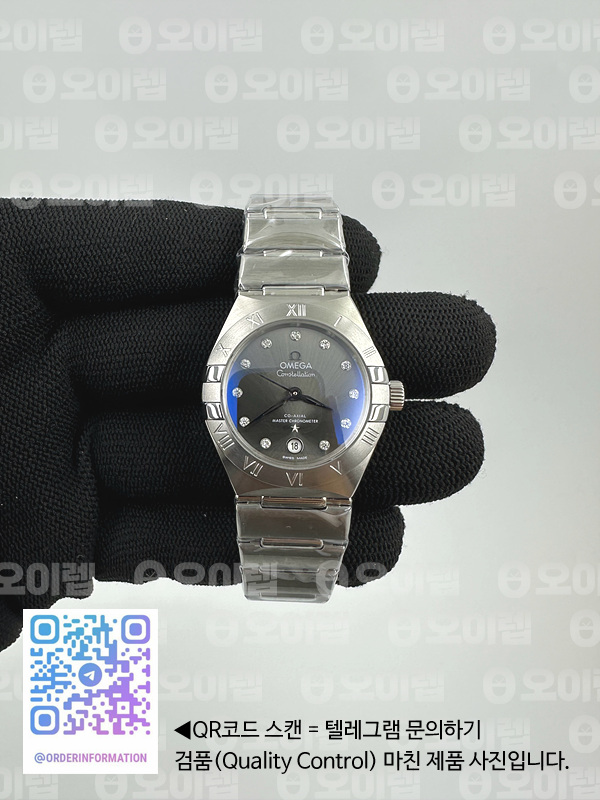 TWS공장 오메가 컨스텔레이션 29 스틸 그레이다이얼 다이아몬드인덱스 브레이슬릿 Constellation 29mm SS/SS Grey/Dia TWSF A8700 출고 전 실물 검수사진 2