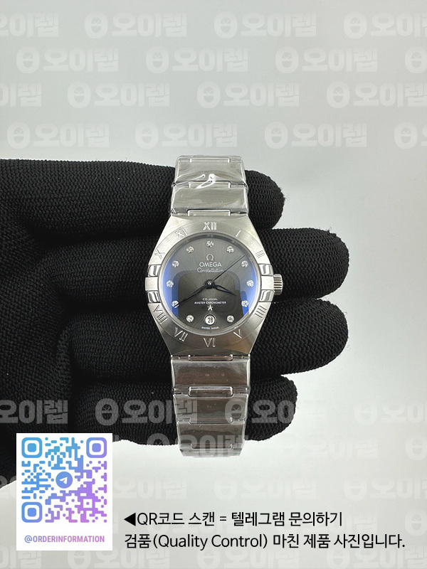 TWS공장 오메가 컨스텔레이션 29 스틸 그레이다이얼 다이아몬드인덱스 브레이슬릿 Constellation 29mm SS/SS Grey/Dia TWSF A8700 출고 전 실물 검수사진 3