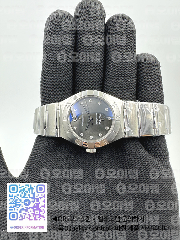 TWS공장 오메가 컨스텔레이션 29 스틸 그레이다이얼 다이아몬드인덱스 브레이슬릿 Constellation 29mm SS/SS Grey/Dia TWSF A8700 출고 전 실물 검수사진 4