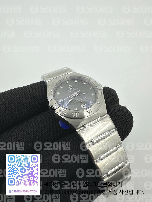 TWS공장 오메가 컨스텔레이션 29 스틸 그레이다이얼 다이아몬드인덱스 브레이슬릿 Constellation 29mm SS/SS Grey/Dia TWSF A8700 출고 전 실물 검수사진 5