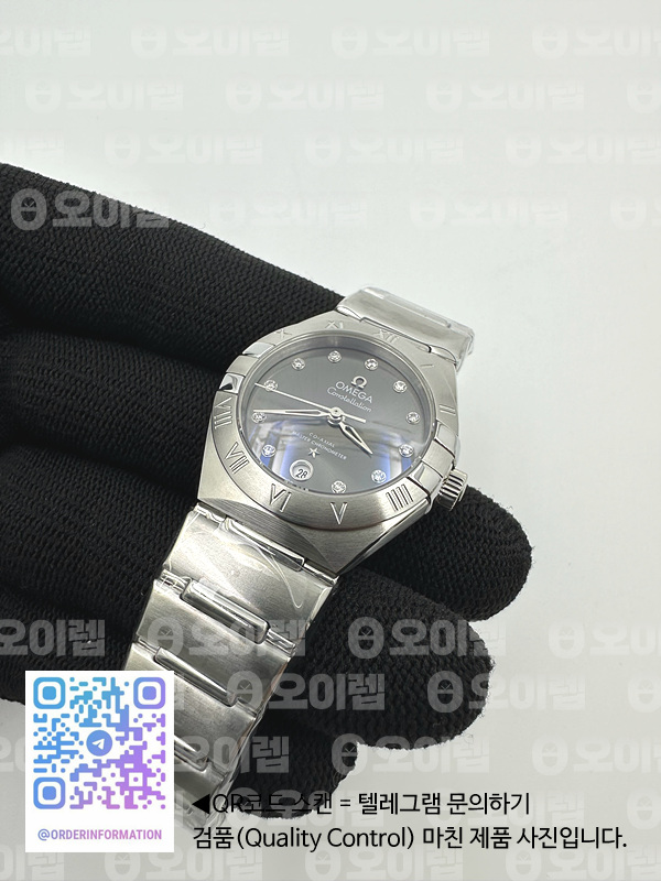 TWS공장 오메가 컨스텔레이션 29 스틸 그레이다이얼 다이아몬드인덱스 브레이슬릿 Constellation 29mm SS/SS Grey/Dia TWSF A8700 출고 전 실물 검수사진 6
