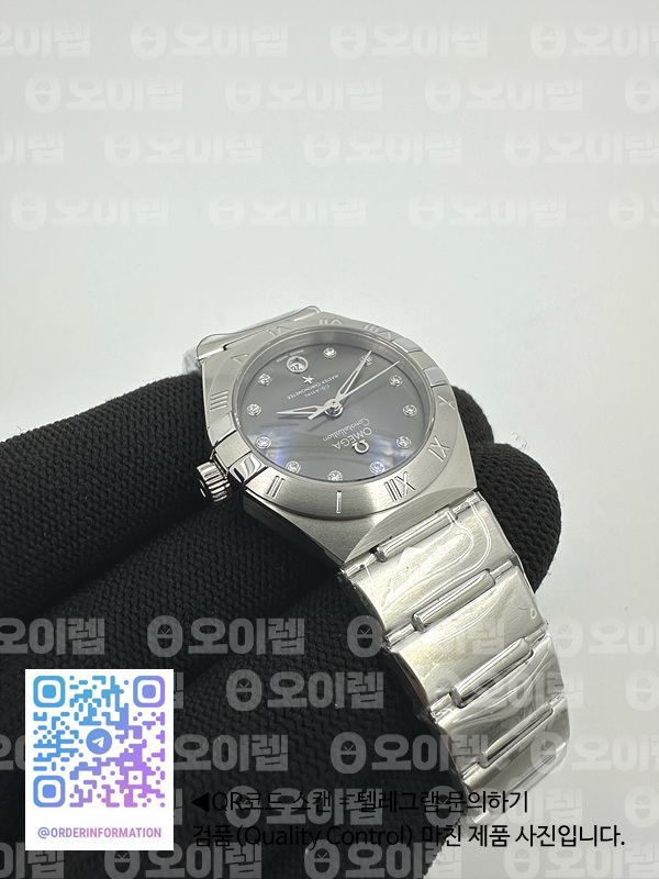 TWS공장 오메가 컨스텔레이션 29 스틸 그레이다이얼 다이아몬드인덱스 브레이슬릿 Constellation 29mm SS/SS Grey/Dia TWSF A8700 출고 전 실물 검수사진 7