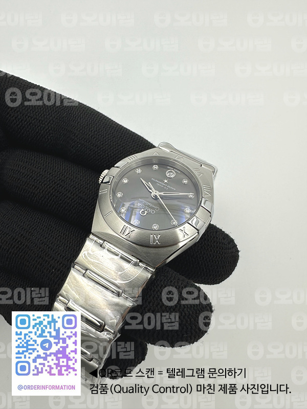 TWS공장 오메가 컨스텔레이션 29 스틸 그레이다이얼 다이아몬드인덱스 브레이슬릿 Constellation 29mm SS/SS Grey/Dia TWSF A8700 출고 전 실물 검수사진 8