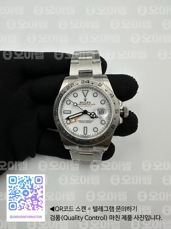 GM공장 롤렉스 익스플로러2 스틸 화이트다이얼 브레이슬릿 Explorer II 42mm 226570 Black 904L SS GMF 1:1 Best Edition White Dial on Bracelet VR3285 CHS 출고 전 실물 검수사진 2