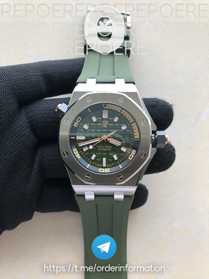 BF공장 오데마피게 로얄오크오프쇼어 다이버 15720 스틸 그린다이얼 러버스트랩 Royal Oak Offshore Diver 15720 SS/RU Grn BF A4308
