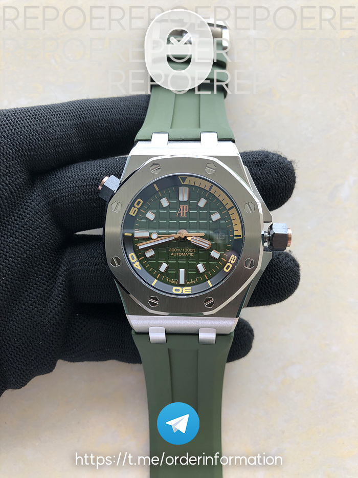 BF공장 오데마피게 로얄오크오프쇼어 다이버 15720 스틸 그린다이얼 러버스트랩 Royal Oak Offshore Diver 15720 SS/RU Grn BF A4308 출고 전 실물 검수사진 2