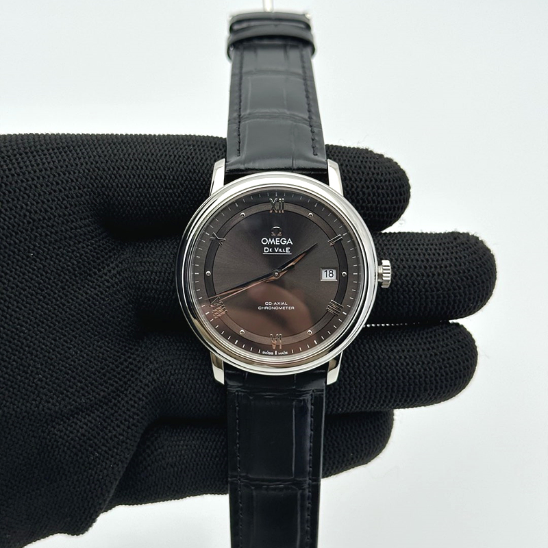 TWS공장 오메가 드 빌 스틸 그레이다이얼 실버인덱스 가죽스트랩 De Ville SS TWF 1:1 Best Edition Deep Blue Dial on Black Leather Strap MIYOTA 9015 출고 전 실물 검수사진 2