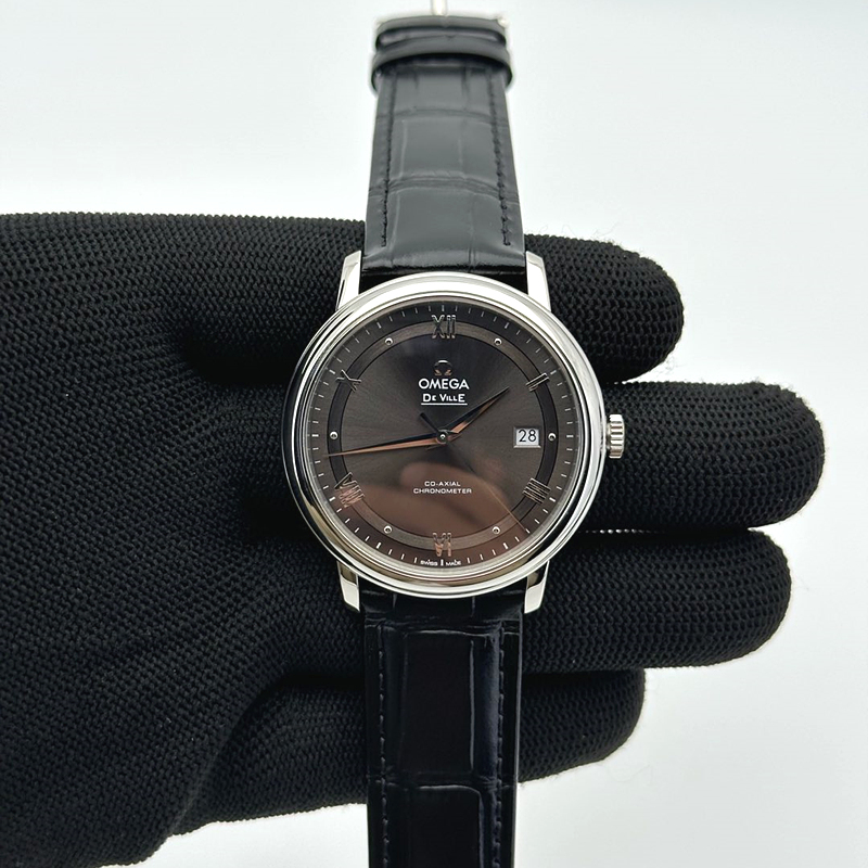 TWS공장 오메가 드 빌 스틸 그레이다이얼 실버인덱스 가죽스트랩 De Ville SS TWF 1:1 Best Edition Deep Blue Dial on Black Leather Strap MIYOTA 9015 출고 전 실물 검수사진 3