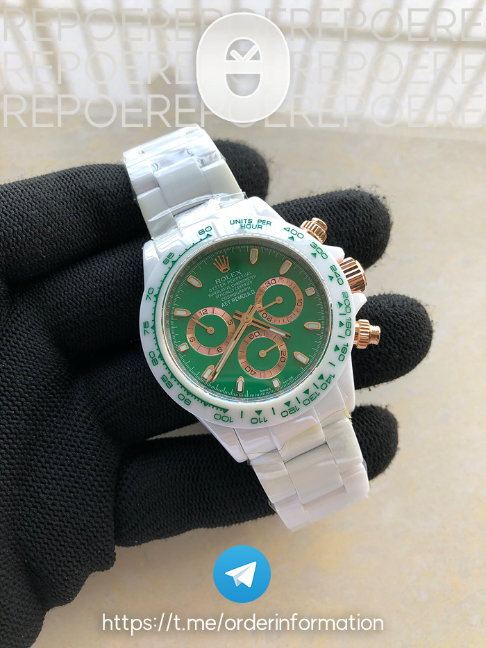 AET공장 롤렉스 풀세라믹 커스텀 데이토나 그린 Daytona AET White Ceramic Case and Bracelet Green Dial SA4130 출고 전 실물 검수사진 2