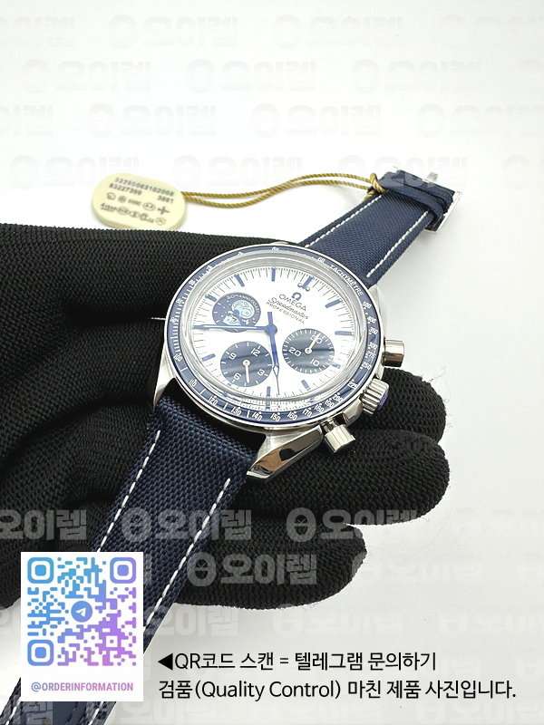V6S공장 오메가 스피드마스터 실버 스누피 50주년기념판 페브릭스트랩 Speedmaster Professional “Silver Snoopy Award” 50th Anniversary V6SF 1:1 Best Edition A7750(Mod) 출고 전 실물 검수사진 4
