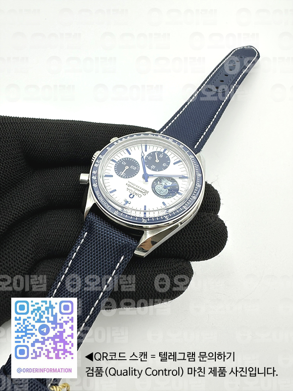 V6S공장 오메가 스피드마스터 실버 스누피 50주년기념판 페브릭스트랩 Speedmaster Professional “Silver Snoopy Award” 50th Anniversary V6SF 1:1 Best Edition A7750(Mod) 출고 전 실물 검수사진 6