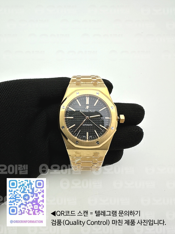ZF공장 오데마피게 로얄오크 15400 로즈골드금통 블랙다이얼 브레이슬릿 Royal Oak 41mm 15400 RG ZF 1:1 Best Edition Black Textured Dial on RG Bracelet V2 SA3120 Super Clone 출고 전 실물 검수사진 2