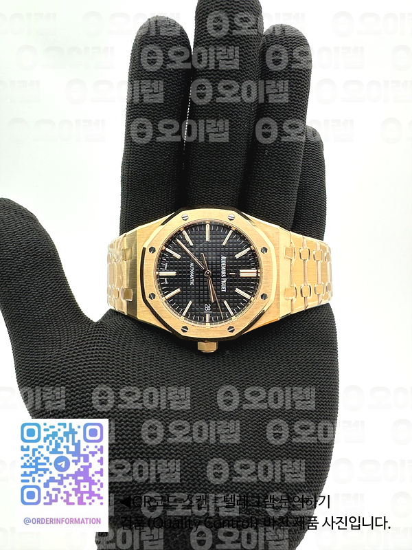 ZF공장 오데마피게 로얄오크 15400 로즈골드금통 블랙다이얼 브레이슬릿 Royal Oak 41mm 15400 RG ZF 1:1 Best Edition Black Textured Dial on RG Bracelet V2 SA3120 Super Clone 출고 전 실물 검수사진 4