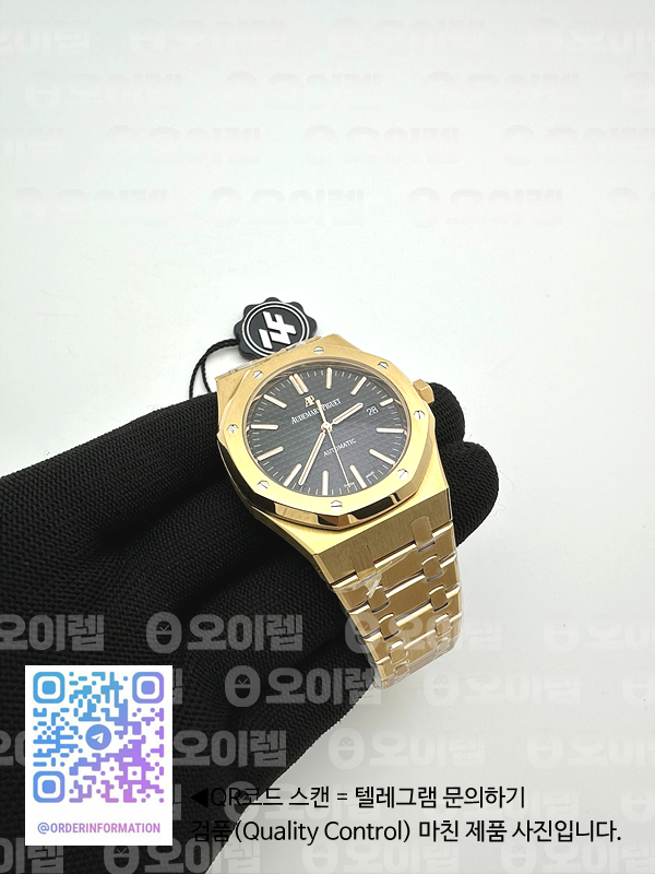 ZF공장 오데마피게 로얄오크 15400 로즈골드금통 블랙다이얼 브레이슬릿 Royal Oak 41mm 15400 RG ZF 1:1 Best Edition Black Textured Dial on RG Bracelet V2 SA3120 Super Clone 출고 전 실물 검수사진 5