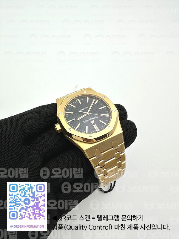 ZF공장 오데마피게 로얄오크 15400 로즈골드금통 블랙다이얼 브레이슬릿 Royal Oak 41mm 15400 RG ZF 1:1 Best Edition Black Textured Dial on RG Bracelet V2 SA3120 Super Clone 출고 전 실물 검수사진 7
