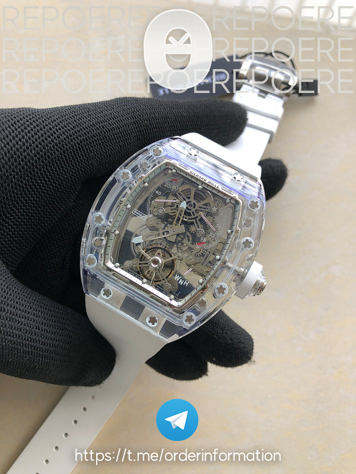 RM공장 리차드밀 RM56-01 뚜르비옹 투명 글래스케이스 러버스트랩 RM56-01 Transparent Tourbillon RMF Best Edition Skeleton Dial on White Rubber Strap 출고 전 실물 검수사진 4