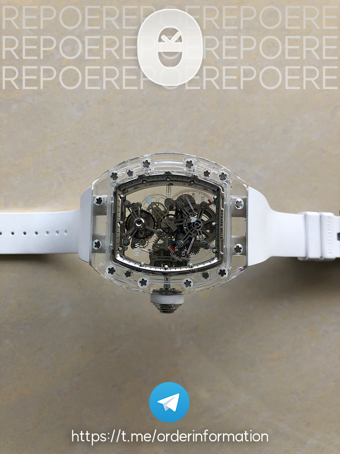 RM공장 리차드밀 RM56-01 뚜르비옹 투명 글래스케이스 러버스트랩 RM56-01 Transparent Tourbillon RMF Best Edition Skeleton Dial on White Rubber Strap 출고 전 실물 검수사진 5