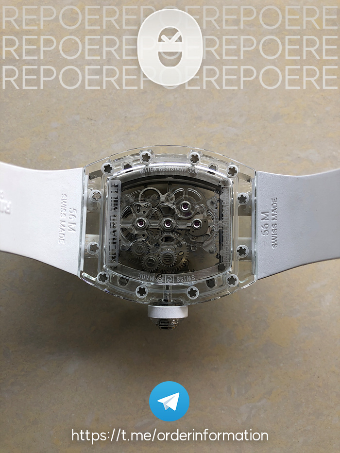 RM공장 리차드밀 RM56-01 뚜르비옹 투명 글래스케이스 러버스트랩 RM56-01 Transparent Tourbillon RMF Best Edition Skeleton Dial on White Rubber Strap 출고 전 실물 검수사진 10