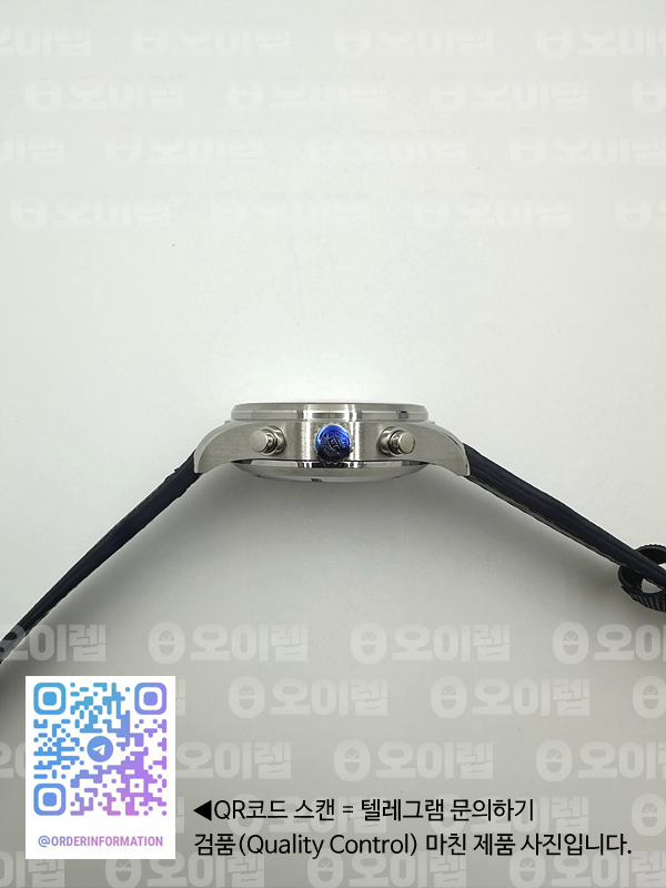 AZ공장 IWC 파일럿 크로노그래프 스틸 블루다이얼 오렌지핸즈 블루가죽스트랩 Pilot Chrono SS AZF 1:1 Best Edition Blue Dial Orange Hand on Blue Leather Strap A7750 출고 전 실물 검수사진 10