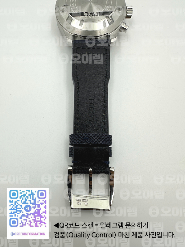 AZ공장 IWC 파일럿 크로노그래프 스틸 블루다이얼 오렌지핸즈 블루가죽스트랩 Pilot Chrono SS AZF 1:1 Best Edition Blue Dial Orange Hand on Blue Leather Strap A7750 출고 전 실물 검수사진 12