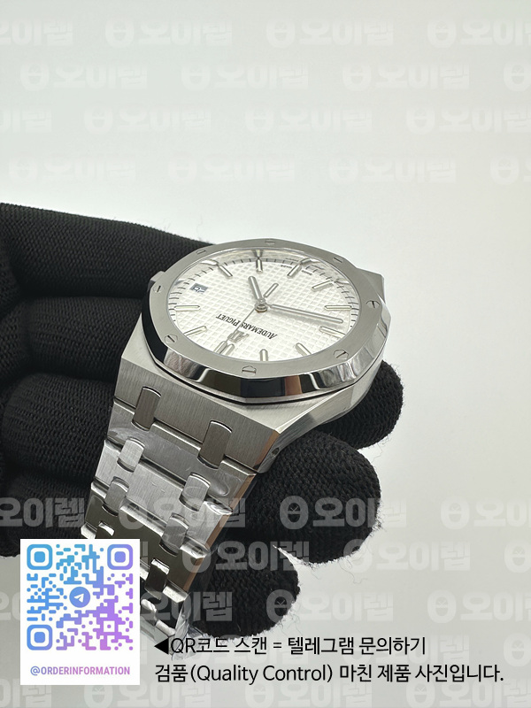 IP공장 오데마피게 로얄오크 15500 스틸 화이트다이얼 브레이슬릿 Royal Oak 41mm 15500 SS/SS White IPF A4302 출고 전 실물 검수사진 8