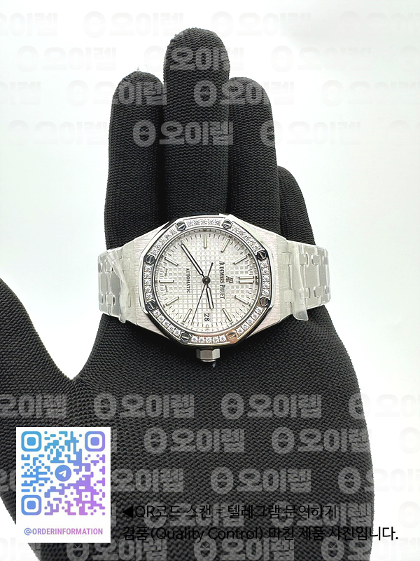 B7공장 오데마피게 로얄오크 15551 스틸 화이트다이얼 브레이슬릿 Royal Oak 37mm 15551 Dia SS/SS White B7F MY9015 출고 전 실물 검수사진 4
