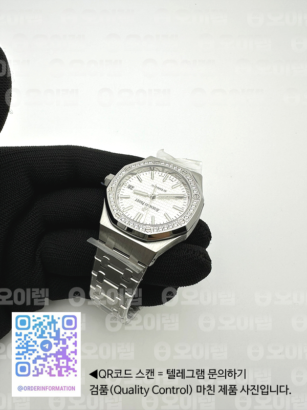 B7공장 오데마피게 로얄오크 15551 스틸 화이트다이얼 브레이슬릿 Royal Oak 37mm 15551 Dia SS/SS White B7F MY9015 출고 전 실물 검수사진 8