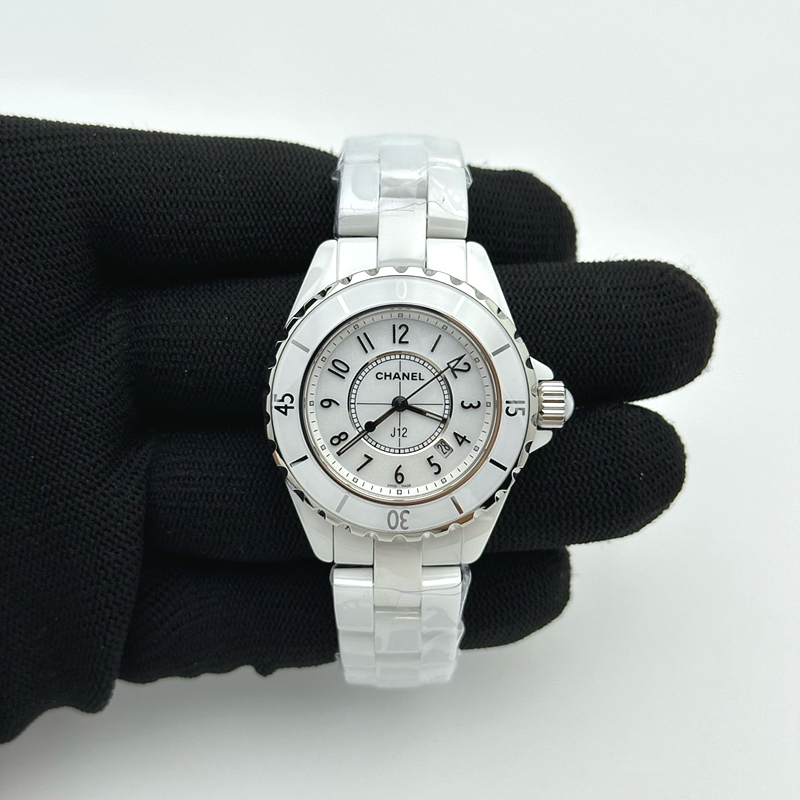 XF공장 샤넬 J12 화이트다이얼 33mm 여성용 J-12 Ladies 33mm CER/CER Wht/Num XF Sw Qtz 출고 전 실물 검수사진 3