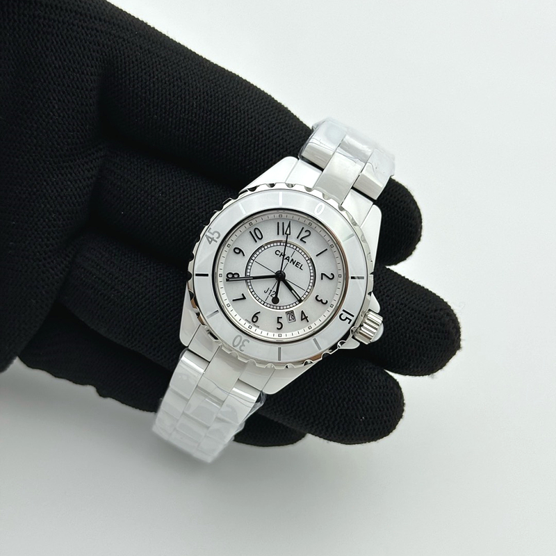 XF공장 샤넬 J12 화이트다이얼 33mm 여성용 J-12 Ladies 33mm CER/CER Wht/Num XF Sw Qtz 출고 전 실물 검수사진 5