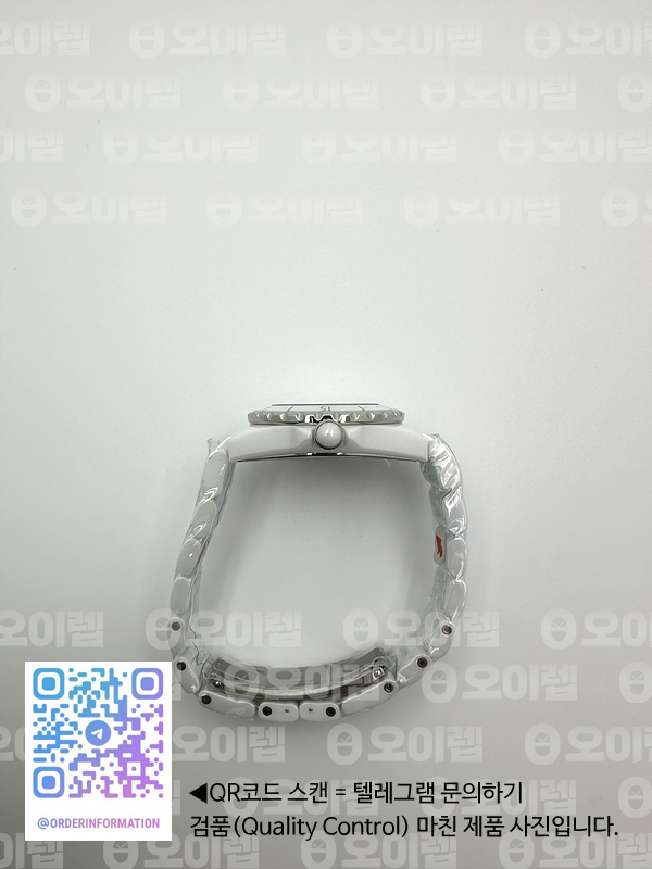 XF공장 샤넬 J12 화이트다이얼 다이아몬드인덱스 33mm 여성용 J-12 Ladies 33mm CER/CER Wht/Dia XF Sw Qtz 출고 전 실물 검수사진 10