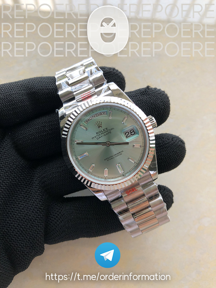 GM공장 롤렉스 데이데이트 40 바게트인덱스 아이스블루다이얼 프레지던트브레이슬릿 DayDate 40mm 228239 GMF 1:1 Best SS Ice Blue Dial T Diamonds Markers on President Bracelet A3255 출고 전 실물 검수사진 2