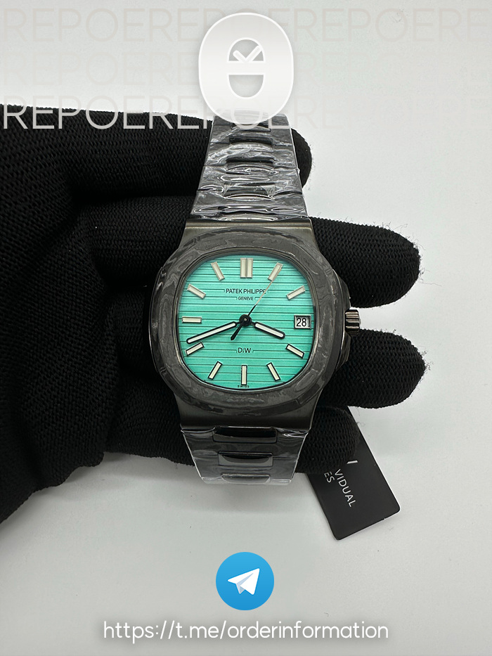 DIW공장 파텍필립 노틸러스 5711 티파니블루다이얼 카본베젤 카본브레이슬릿 Nautilus Jumbo 5711 CF/CF Tiff/Stk DIWF A324 출고 전 실물 검수사진 2